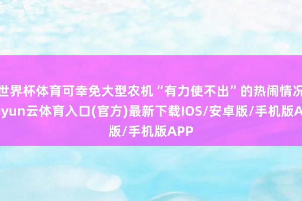 世界杯体育可幸免大型农机“有力使不出”的热闹情况-开yun云体育入口(官方)最新下载IOS/安卓版/手机版APP